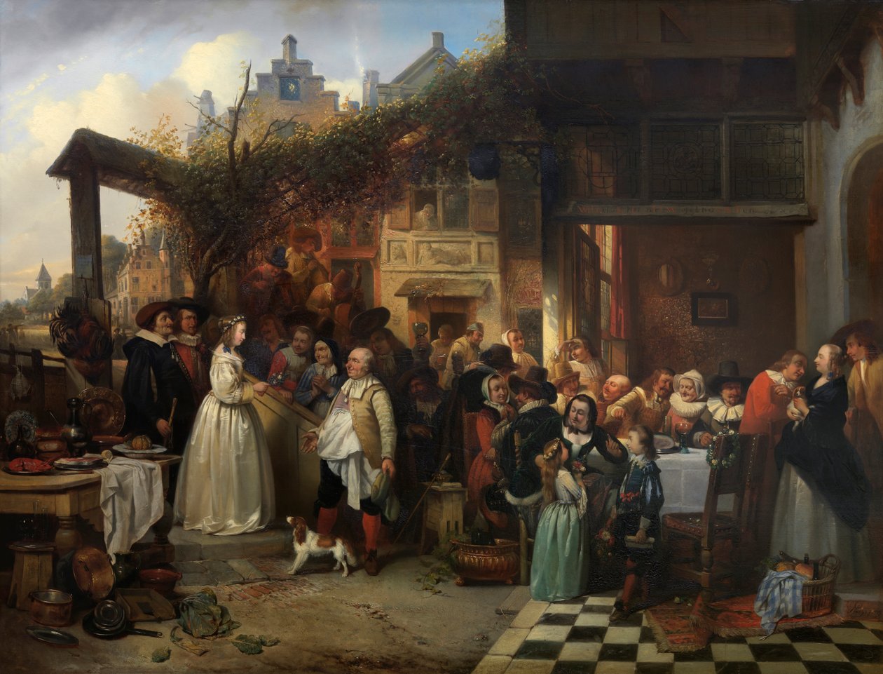 Hochzeit in Flandern im siebzehnten Jahrhundert von Jan August Hendrik Baron Leys