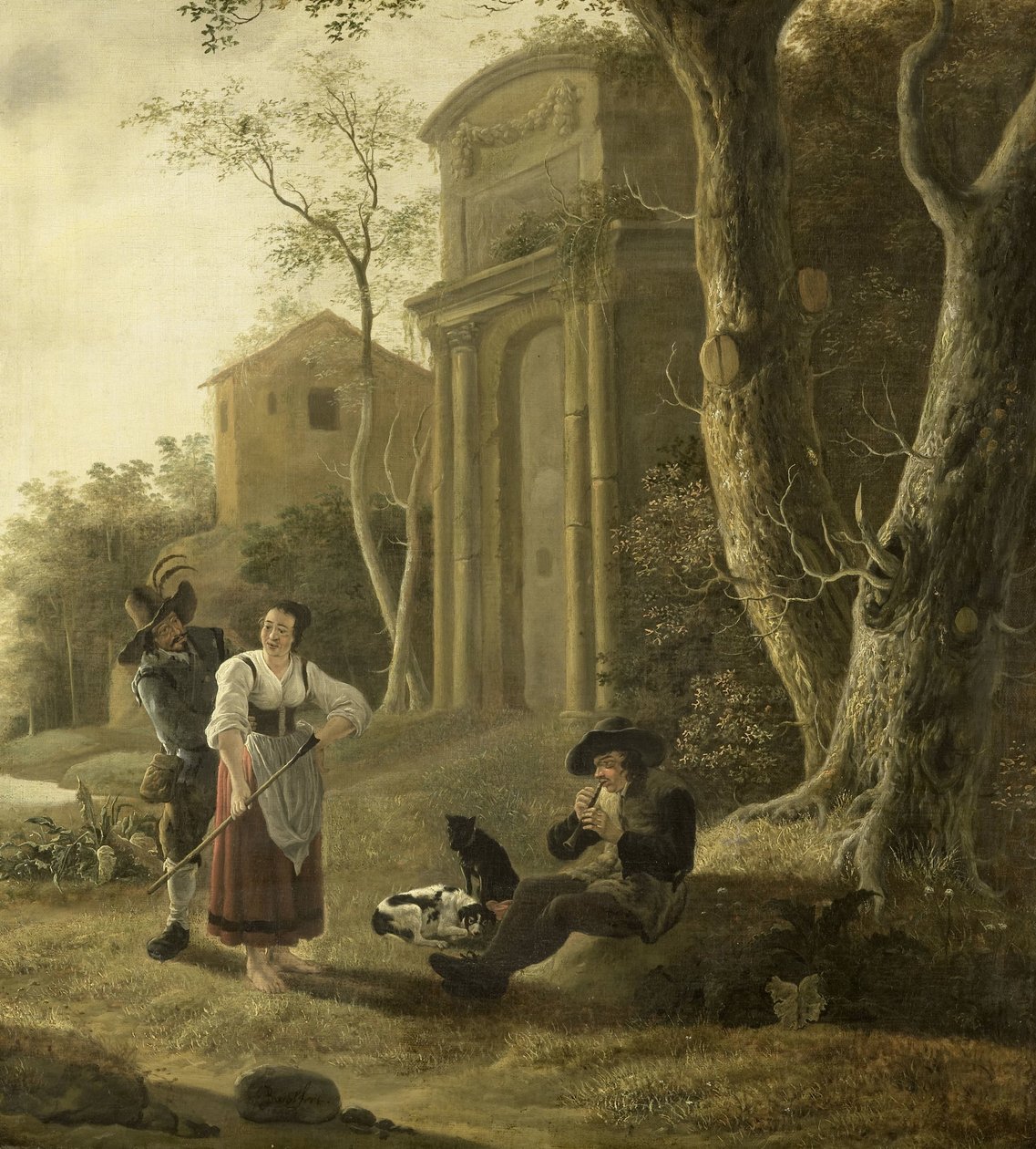 Der Pfeifer (Hirtenszene mit Schalmeispieler) von Jan Baptist Wolfaerts