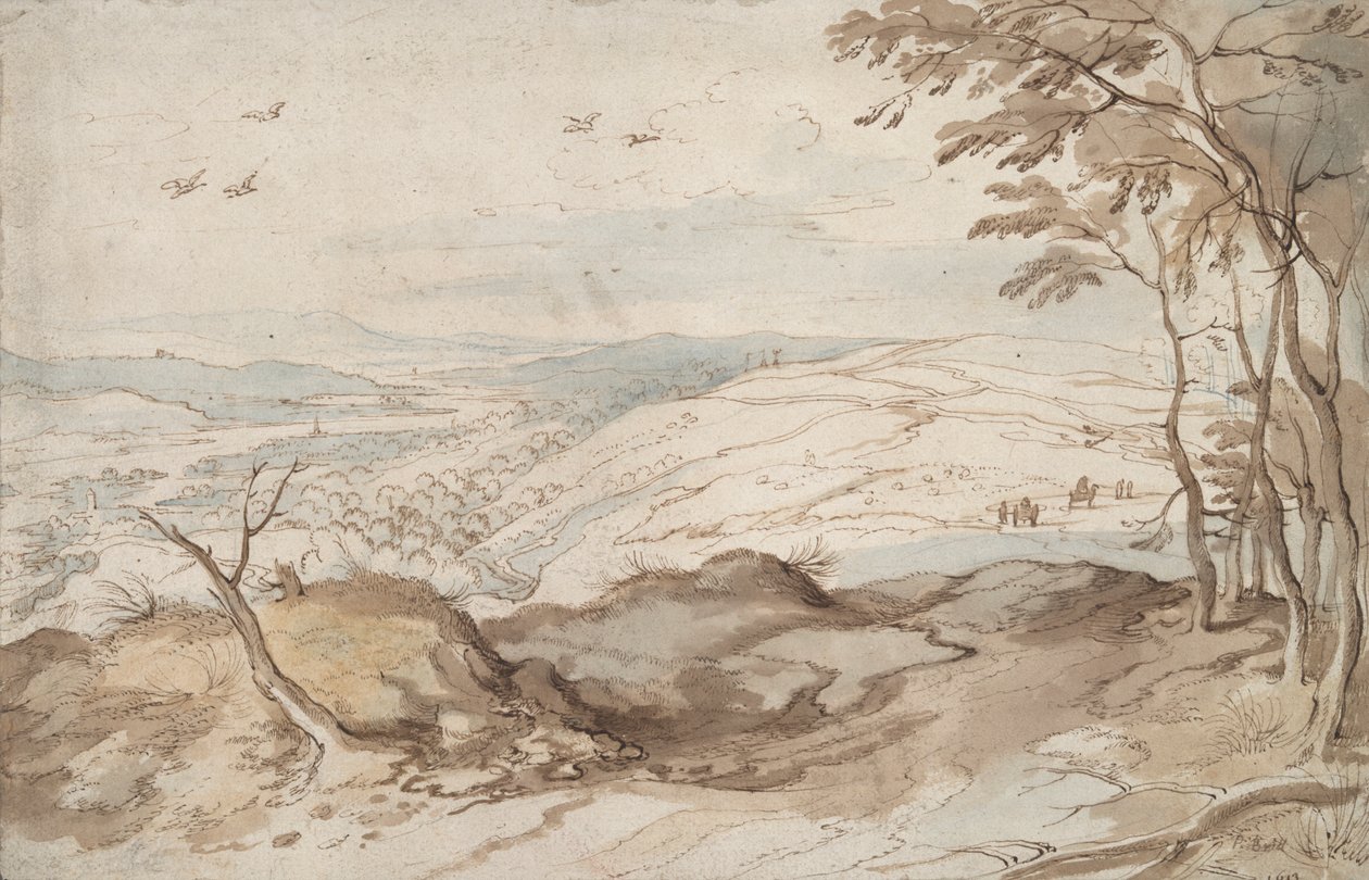 Gebirgige Landschaft mit Blick über ein Tal von Jan Brueghel the Elder