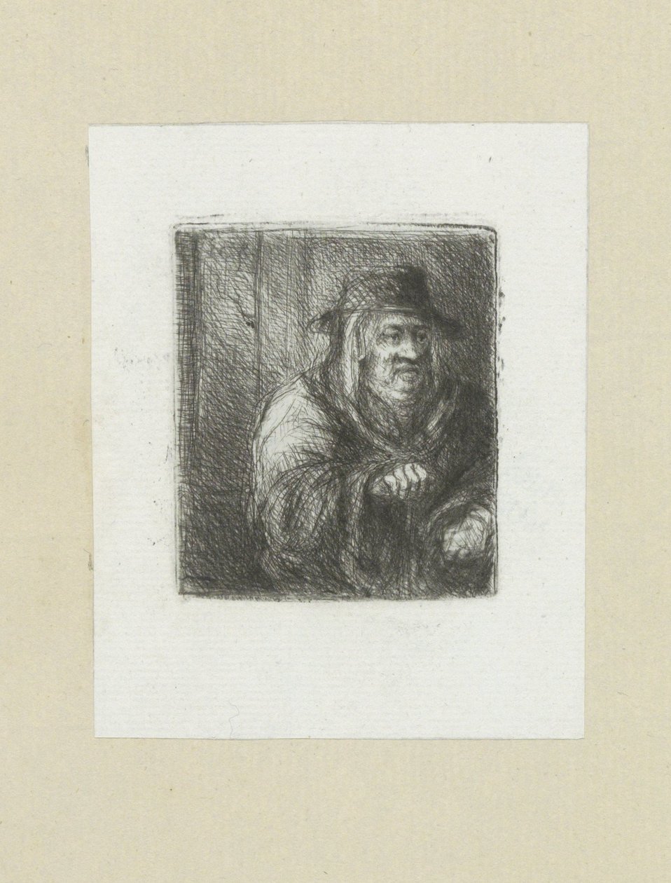 Alter Mann mit Mantel und Hut von Jan Chalon