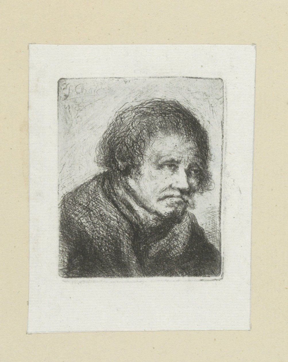 Erwachsener Mann mit Schnurrbart von Jan Chalon