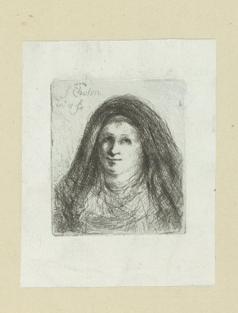 Erwachsene Frau mit Kopftuch von Jan Chalon