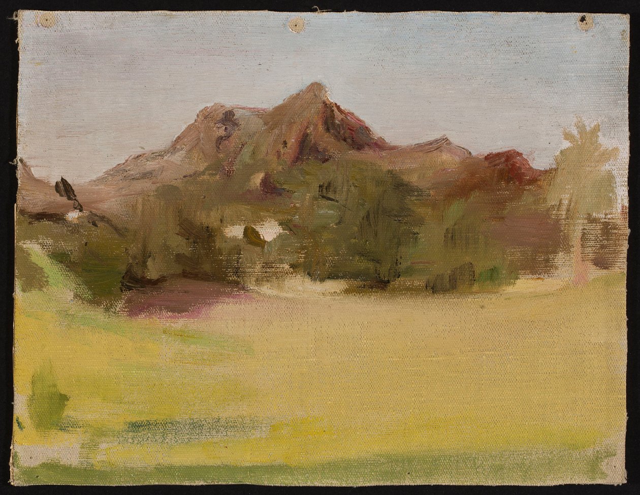 Landschaft mit Bergen. Aus der Reise nach Indien von Jan Ciągliński