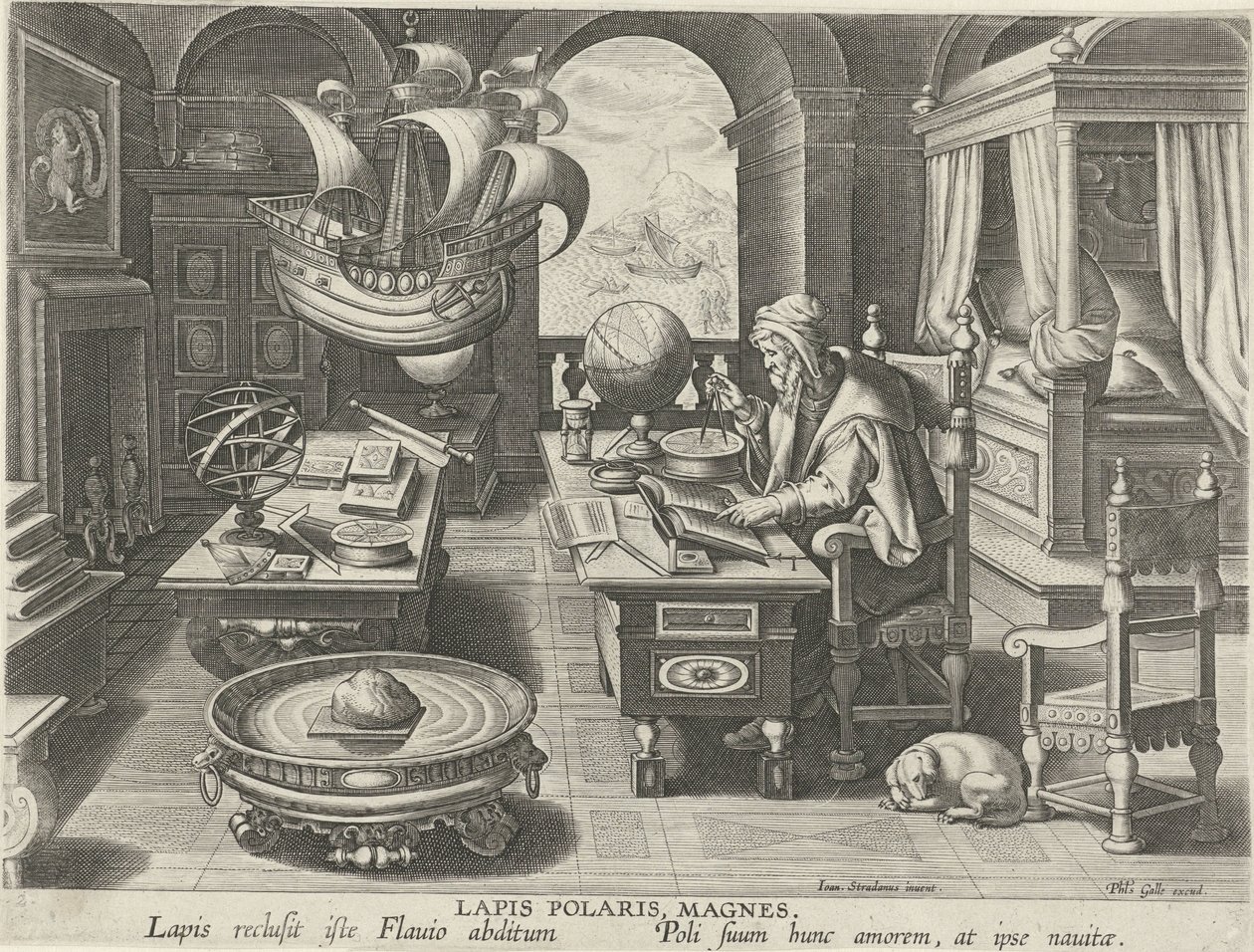 Erfindung des Kompasses von Jan Collaert (II) (attributed to)