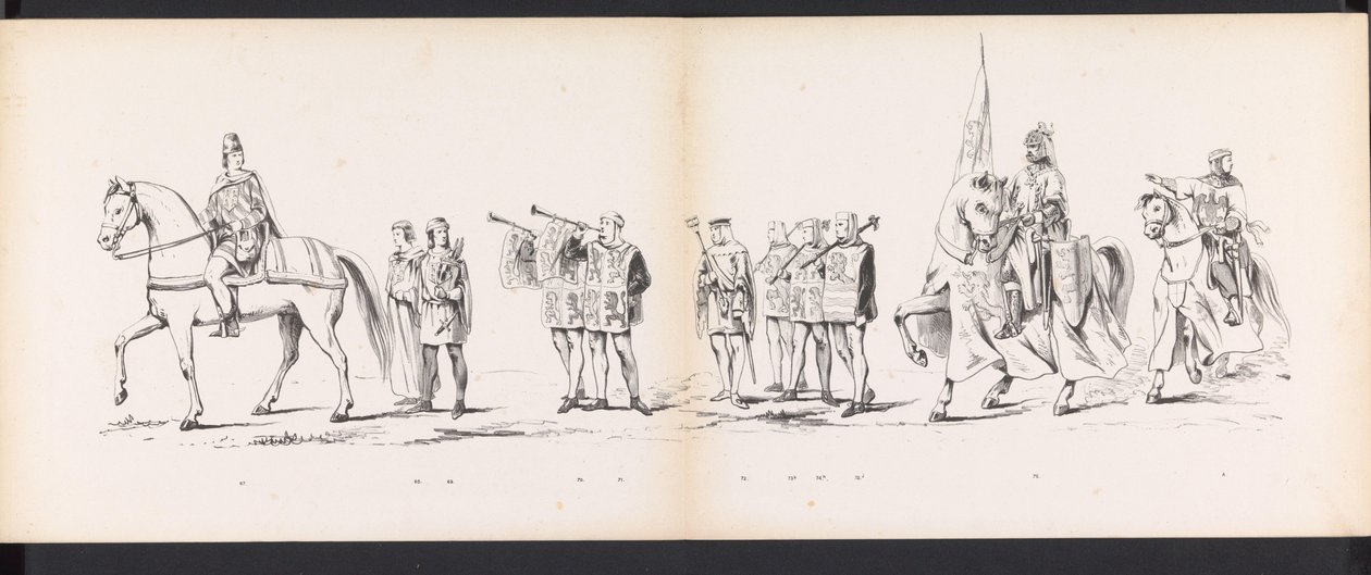 Maskerade der Leidener Studenten, 1865 (Tafel 6) von Jan Daniël Cornelis Carel Willem baron de Constant Rebecque