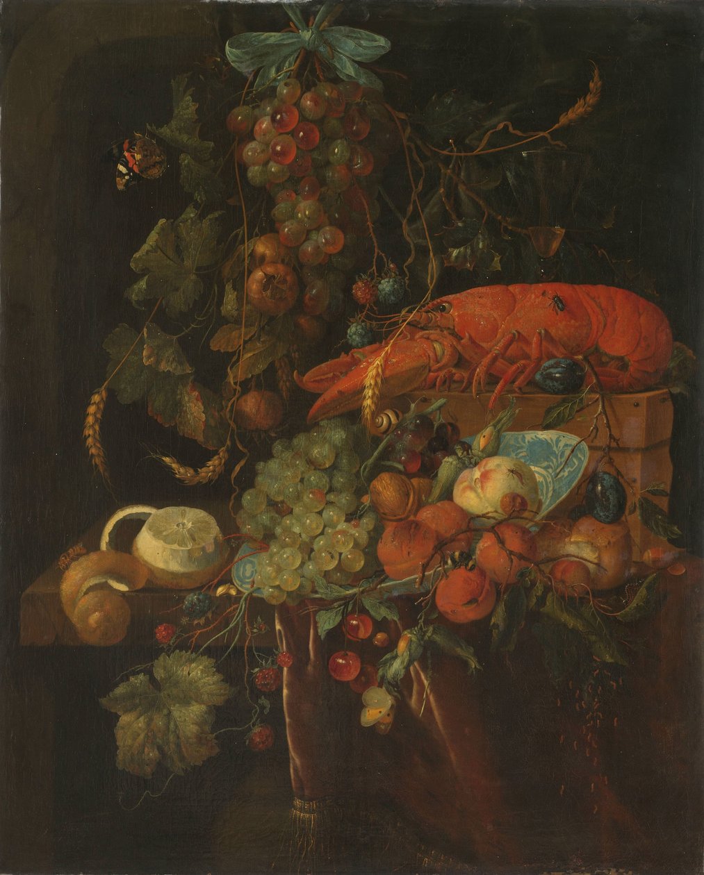 Stillleben mit Früchten und einem Hummer von Jan Davidsz. de Heem (copy after)