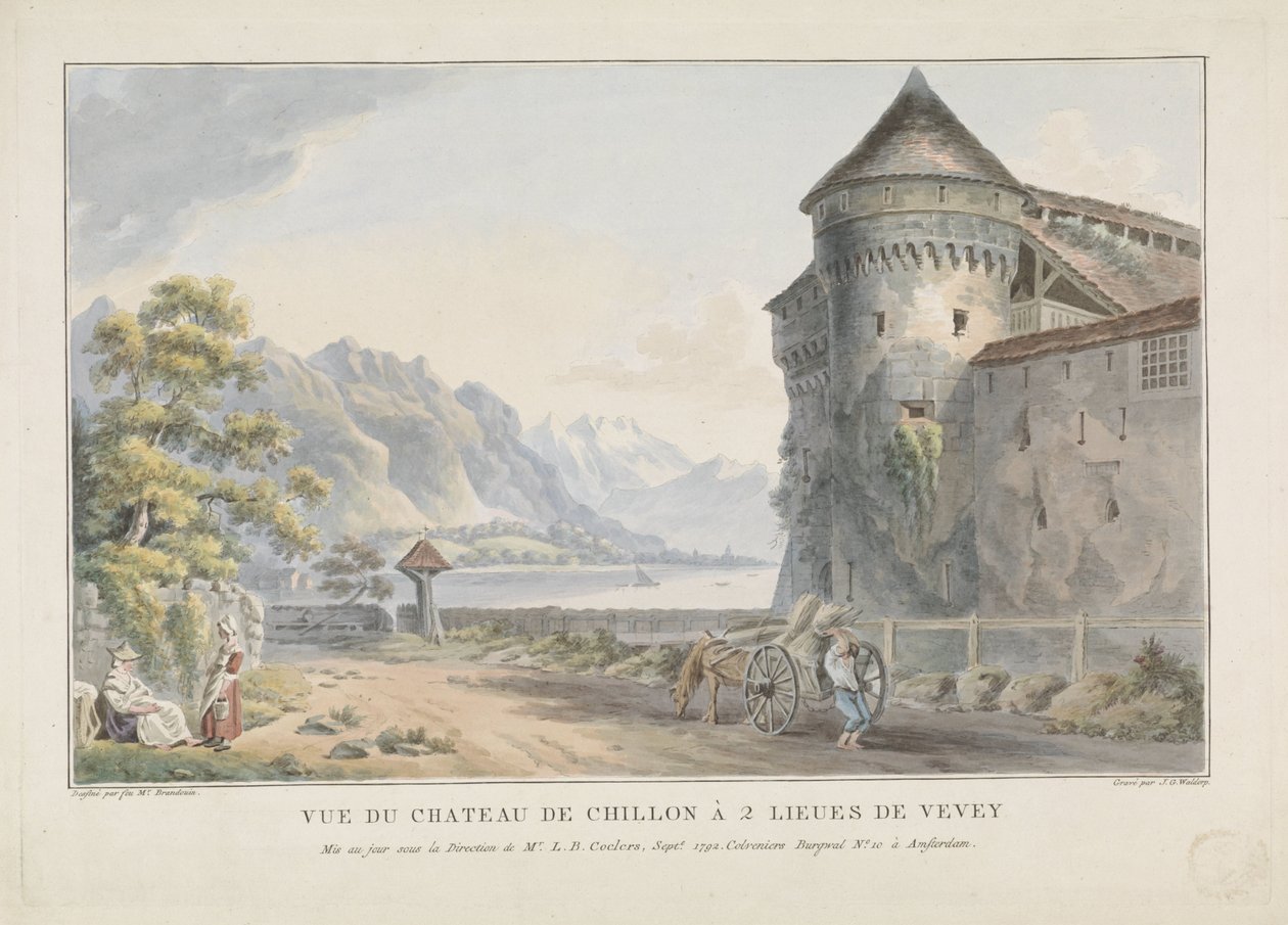 Ansicht des Schlosses Chillon von Jan Gerard Waldorp