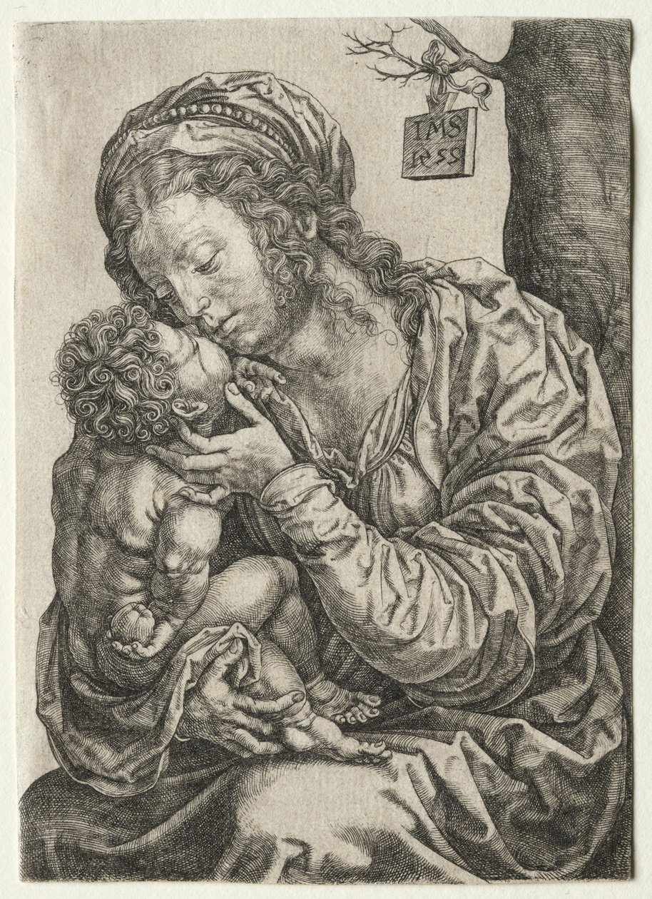 Die Jungfrau sitzt am Fuße eines Baumes, 1522 von Jan Gossaert