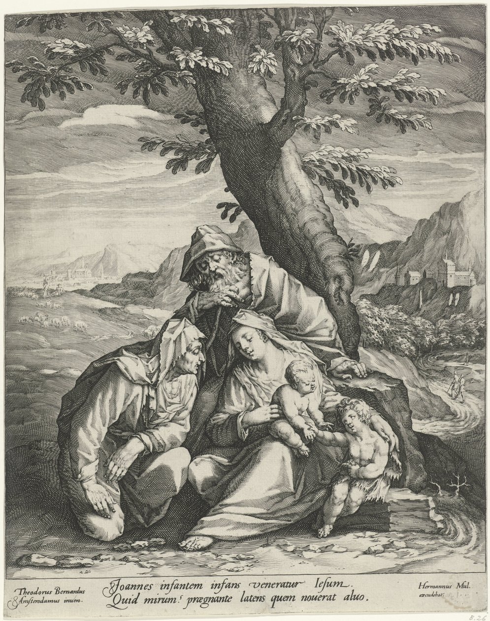Heilige Familie mit Elisabeth und Johannes dem Täufer von Jan Harmensz. Muller