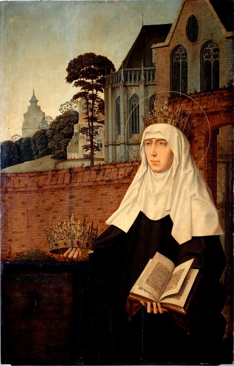 Heilige Elisabeth von Portugal, bekannt als Heilige Isabella von Aragon (Detail) von Jan II Provost