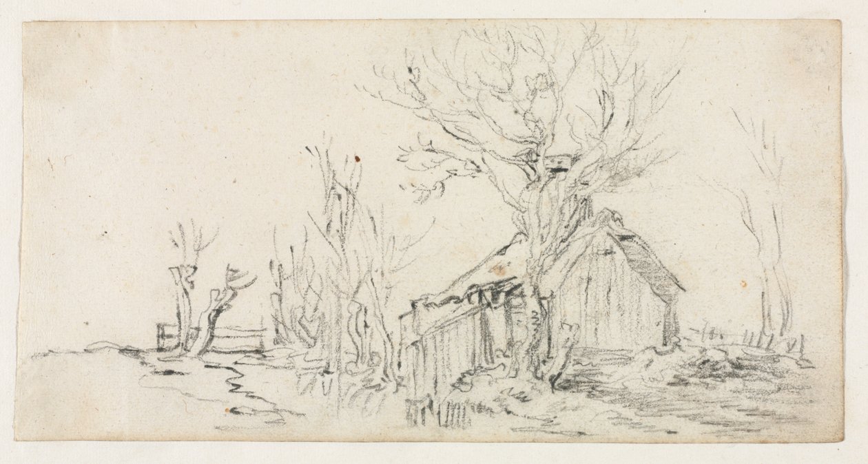 Skizze einer Landschaft mit Hütte, um 1630 von Jan Josephsz van Goyen