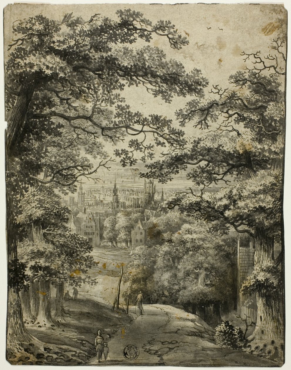 Blick auf die Stadt von der Straße auf dem Hügel von Jan Looten
