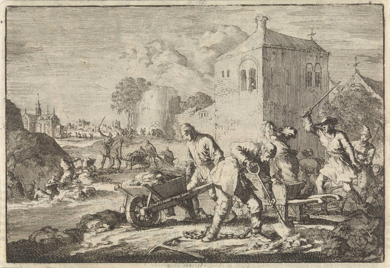 Reformierte Prediger in Ungarn zu harter Arbeit verurteilt, 1674 von Jan Luyken
