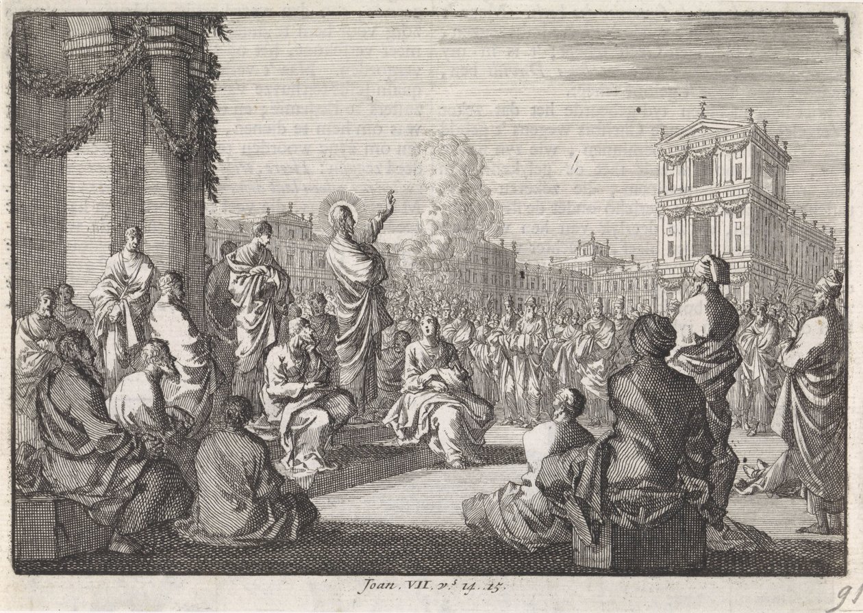 Predigt Christi vor dem Tempel von Jan Luyken