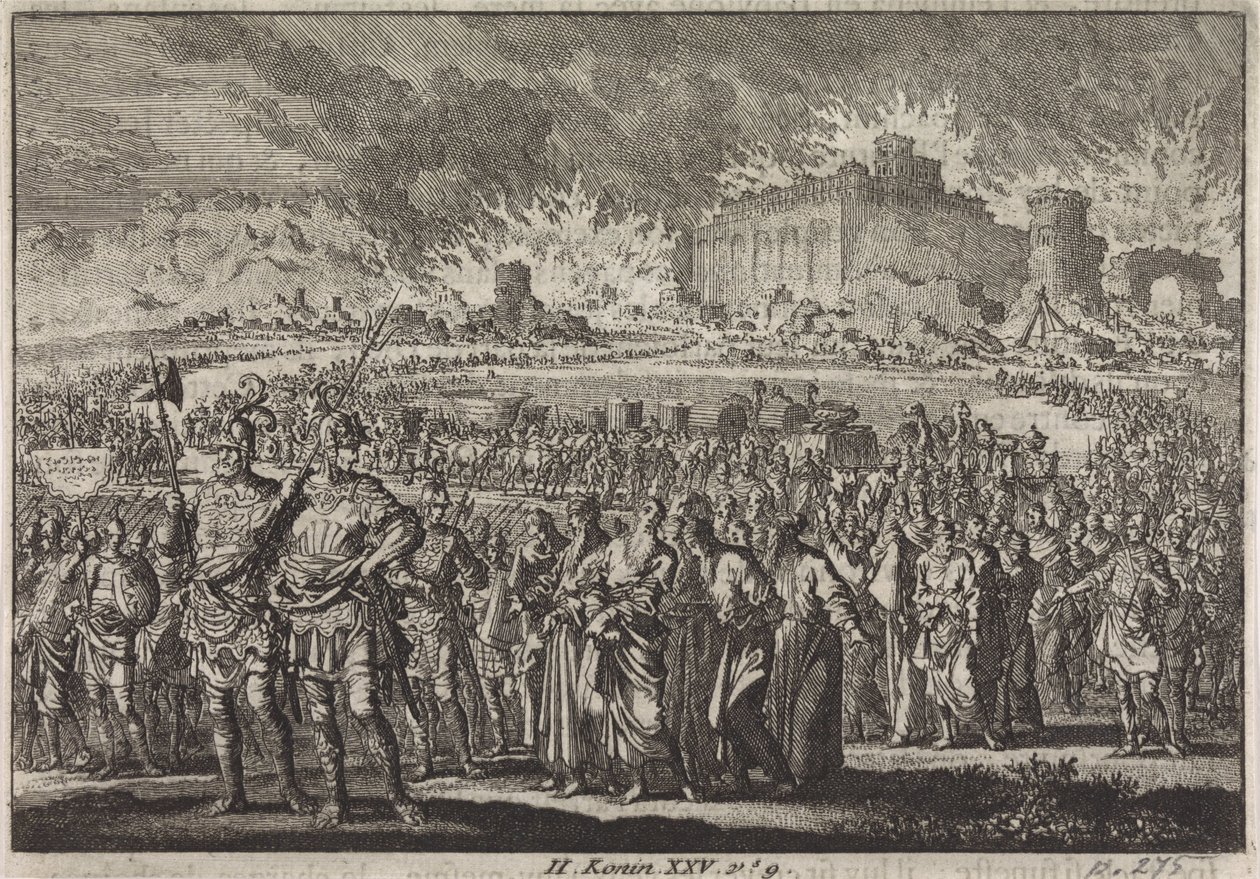 Zerstörung Jerusalems durch das babylonische Heer von Jan Luyken