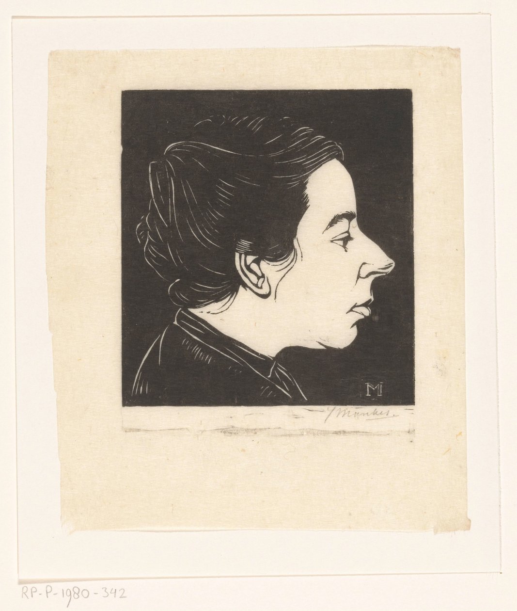 Porträt von Anne Zernike von Jan Mankes (signed by artist)