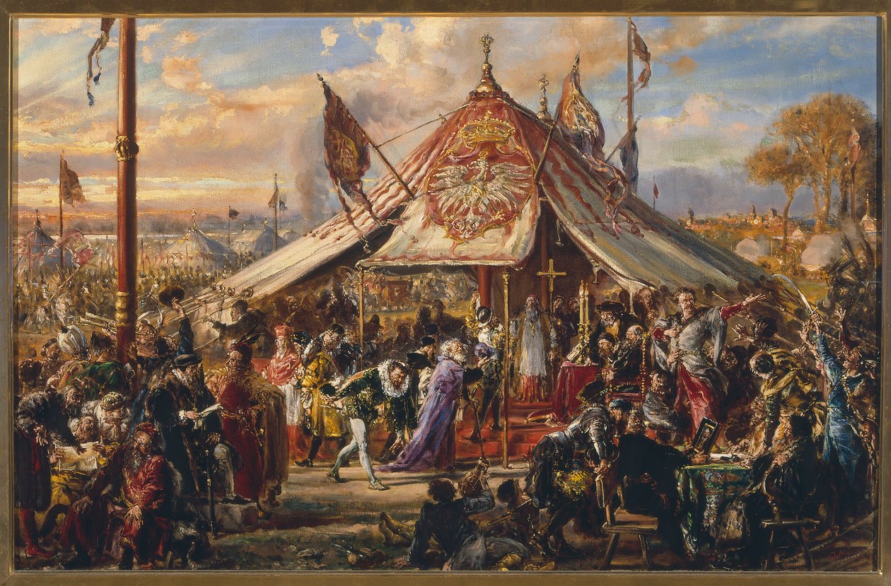 Die Macht der Republik Polen auf ihrem Höhepunkt. Goldene Freiheit. Wahl. R.P. 1573 von Jan Matejko
