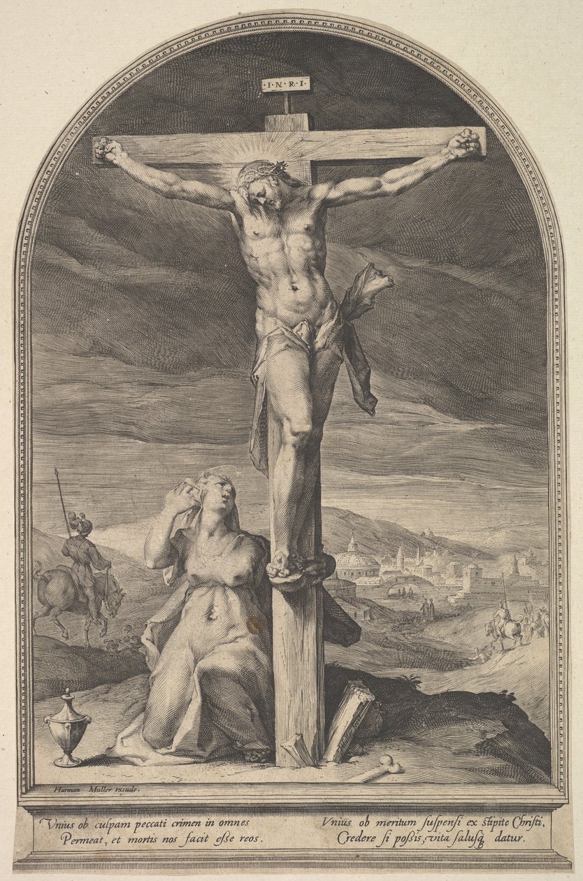 Die Heilige Maria Magdalena am Fuß des Kreuzes, ca. 1612 von Jan Muller