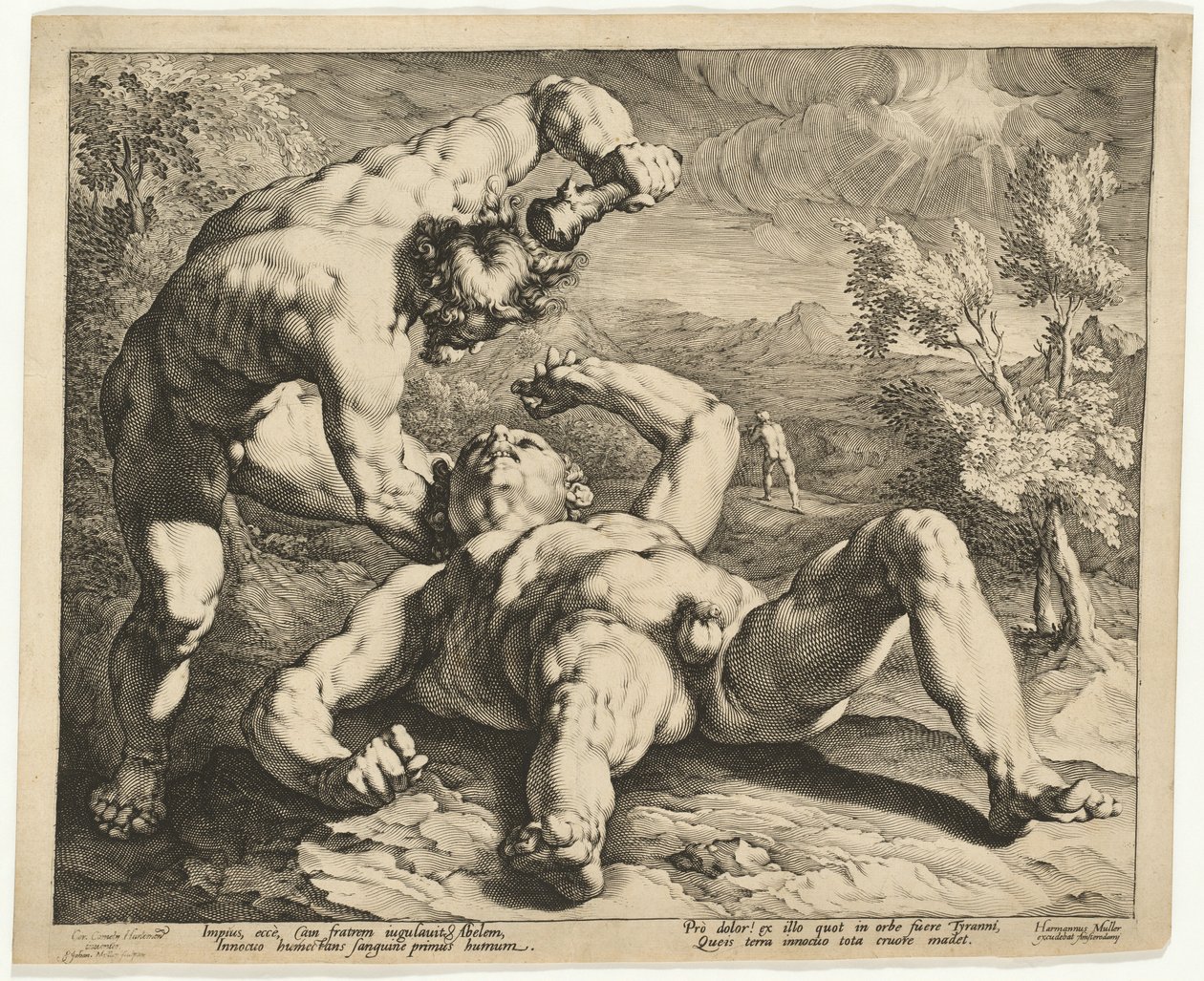 Kain tötet Abel von Jan Muller, after Cornelis Cornelisz van Haarlem