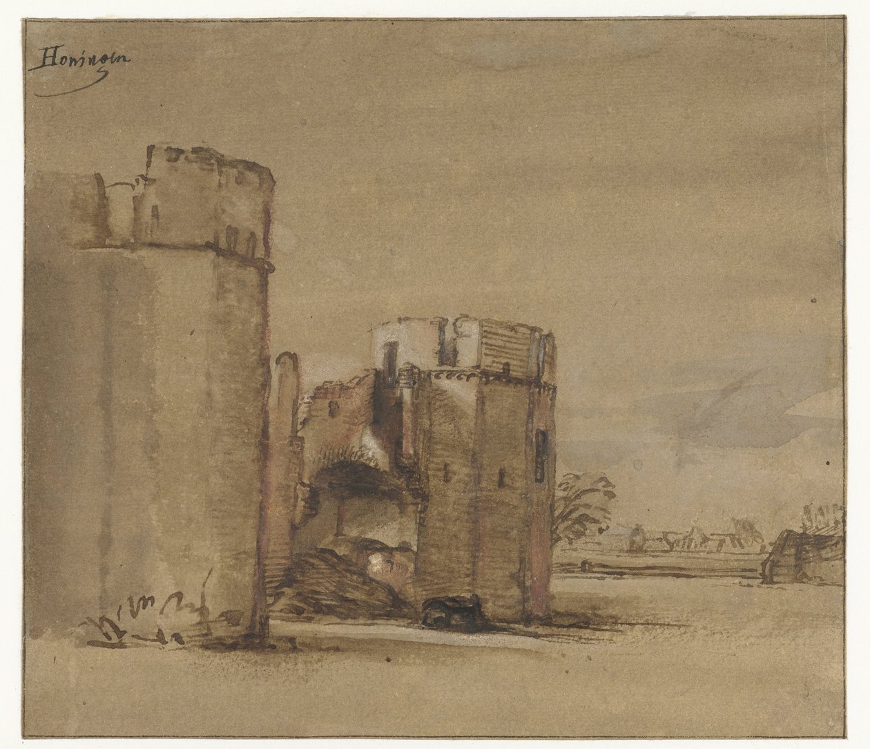 Ansicht von Schloss Honingen bei Rotterdam von Jan Ruyscher (attributed to)