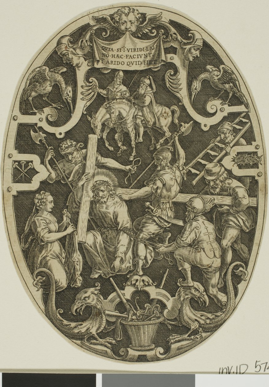 Kreuztragung, aus Passion Christi von Jan Sadeler I
