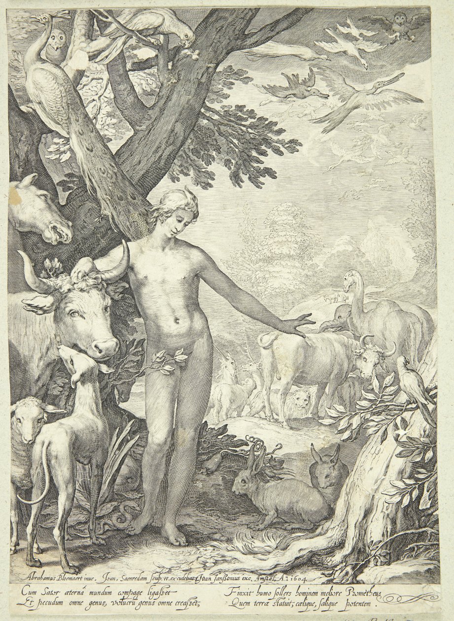 Adam benennt die Tiere von Jan Saenredam