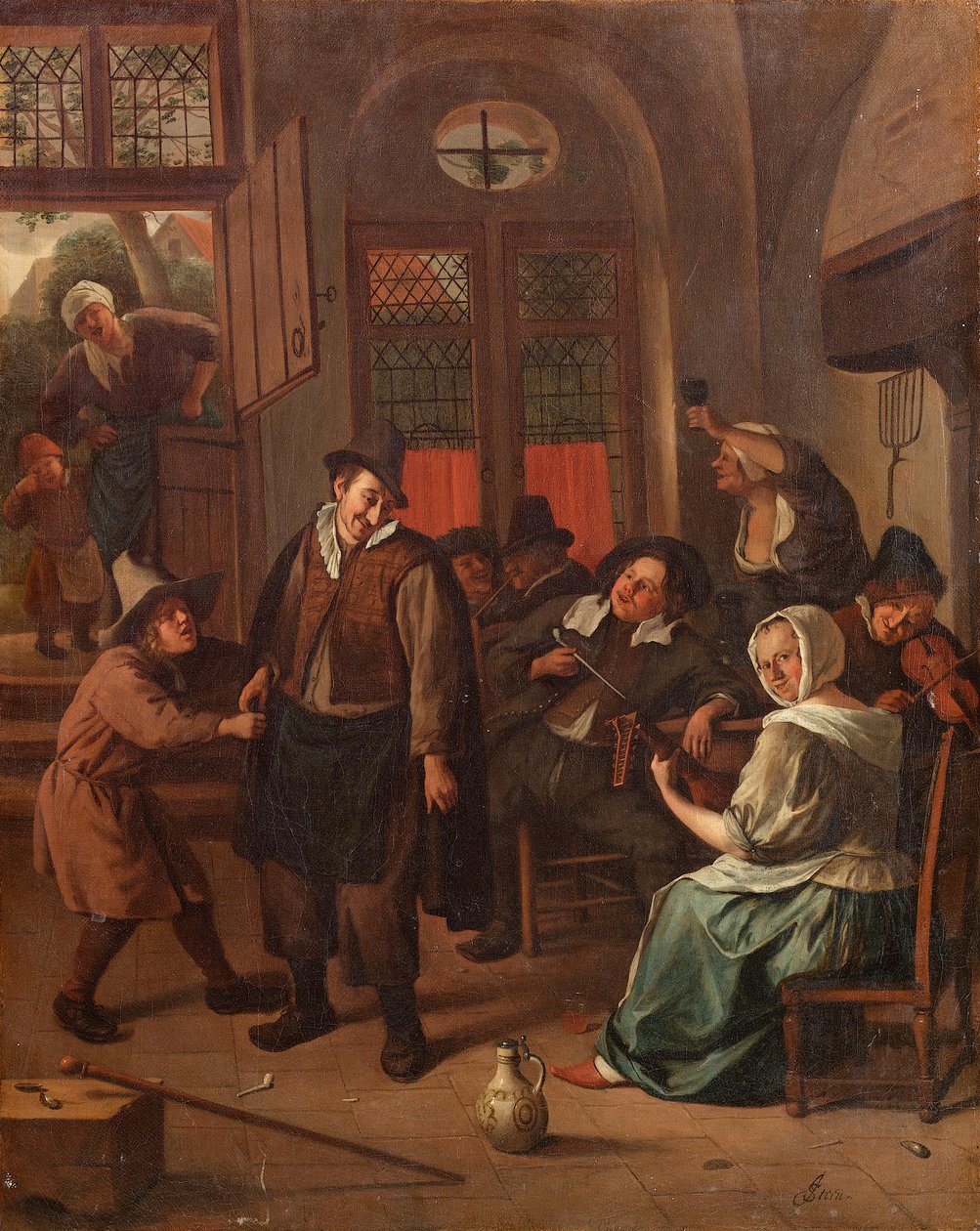 Vrolijk gezelschap in een interieur von Jan Steen