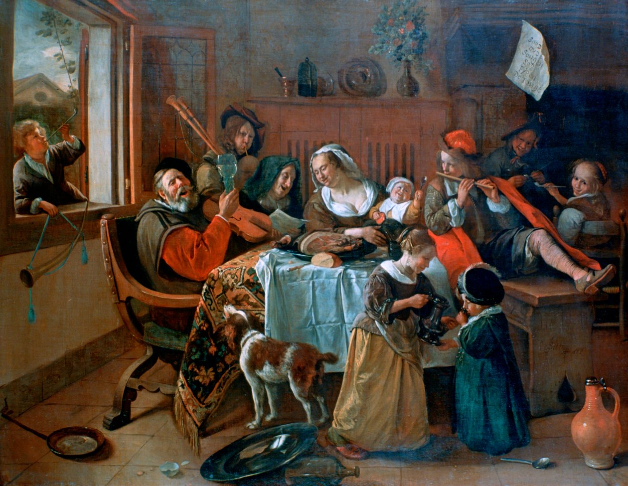 Die fröhliche Familie, 1668 von Jan Havickszoon Steen