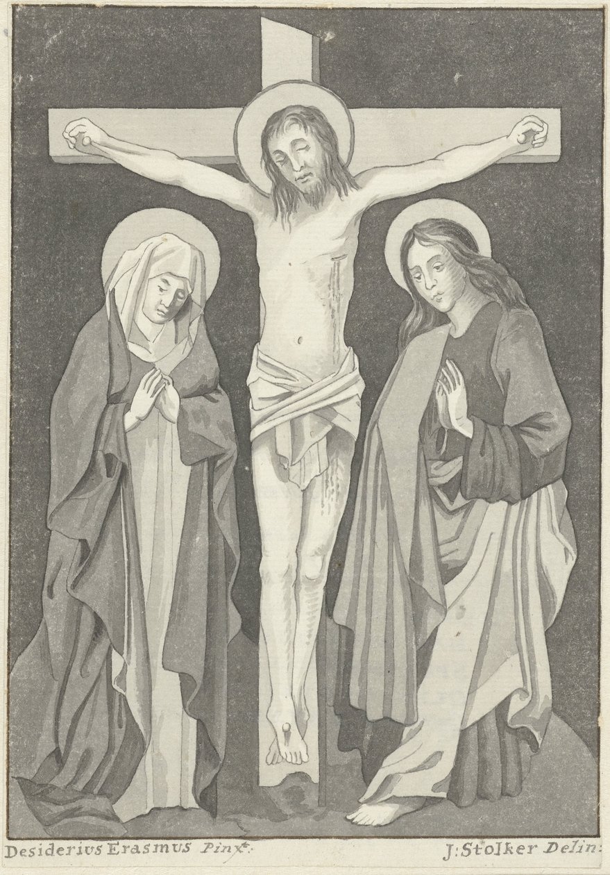 Christus am Kreuz mit Maria und Johannes von Jan Stolker (signed by artist)
