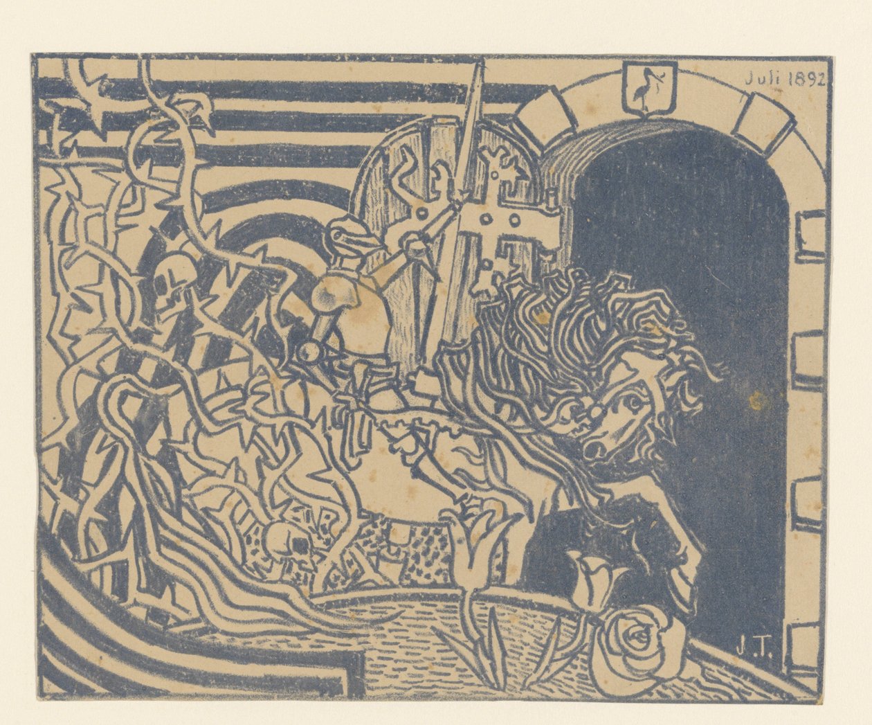 Katalogumschlag mit Ritter zu Pferd von Jan Toorop