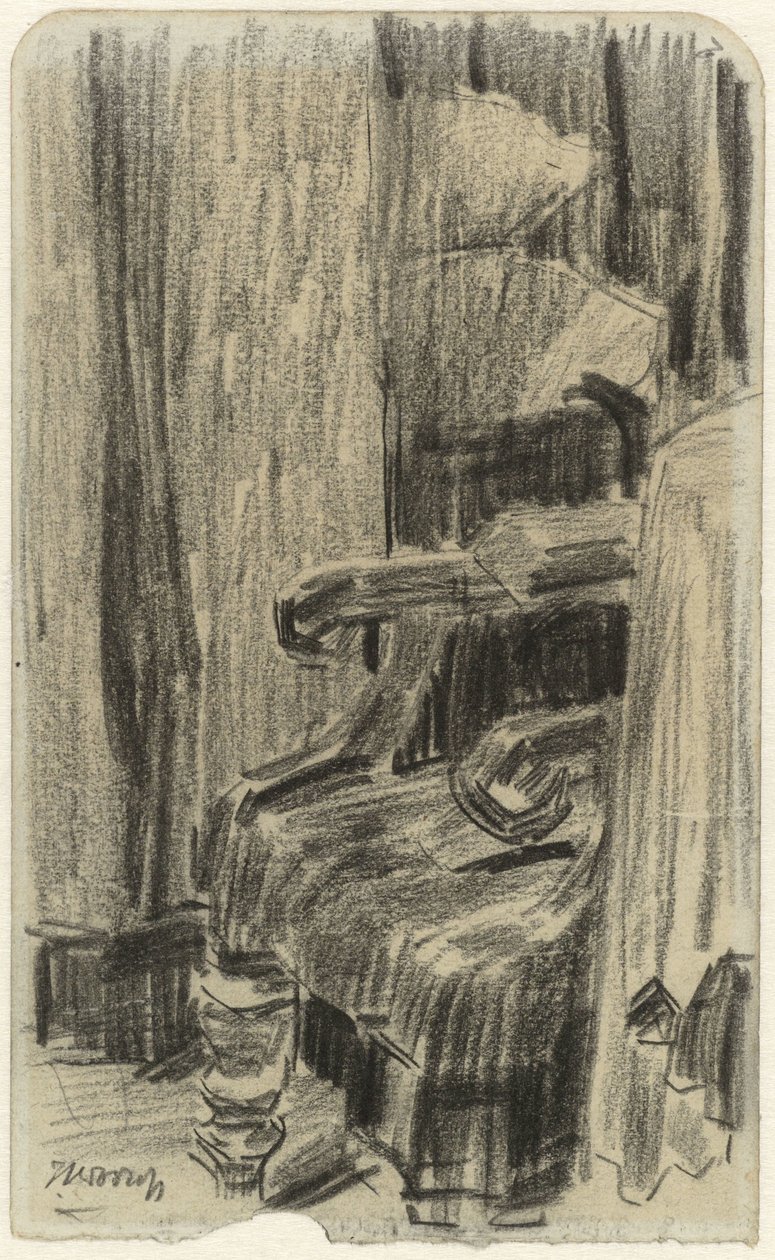 Teilweise von einem Vorhang bedeckter Lehnstuhl von Jan Toorop