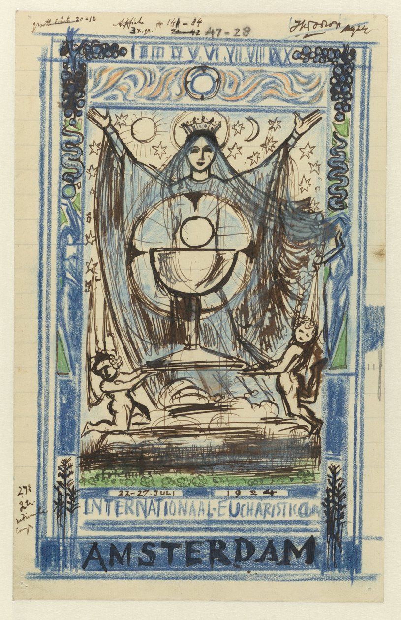 Entwurf für ein Plakat für den Internationalen Eucharistischen Kongress, Amsterdam, 22.-27. Juli 1924 von Jan Toorop