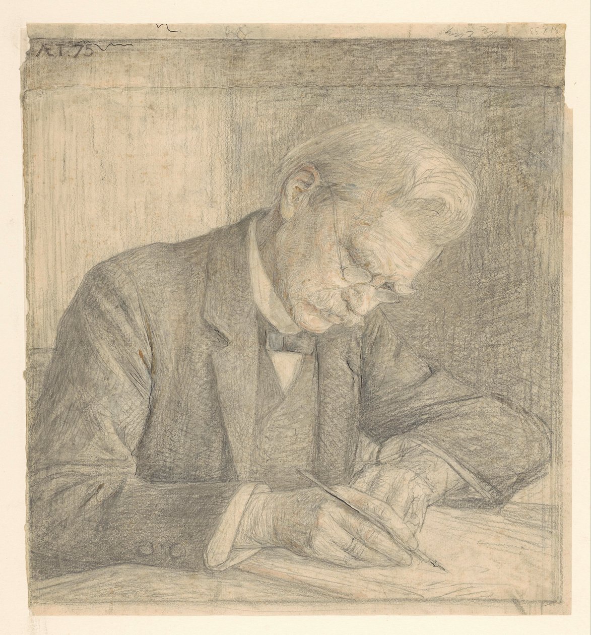 Porträt von J. van der Vegt, schreibend von Jan Veth