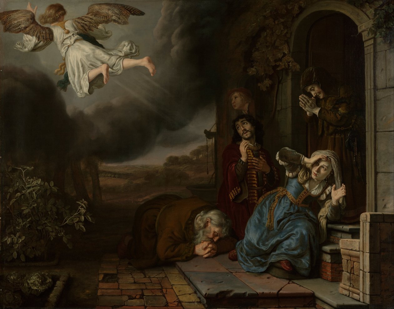 Der Engel nimmt Abschied von Tobit und seiner Familie von Jan Victors