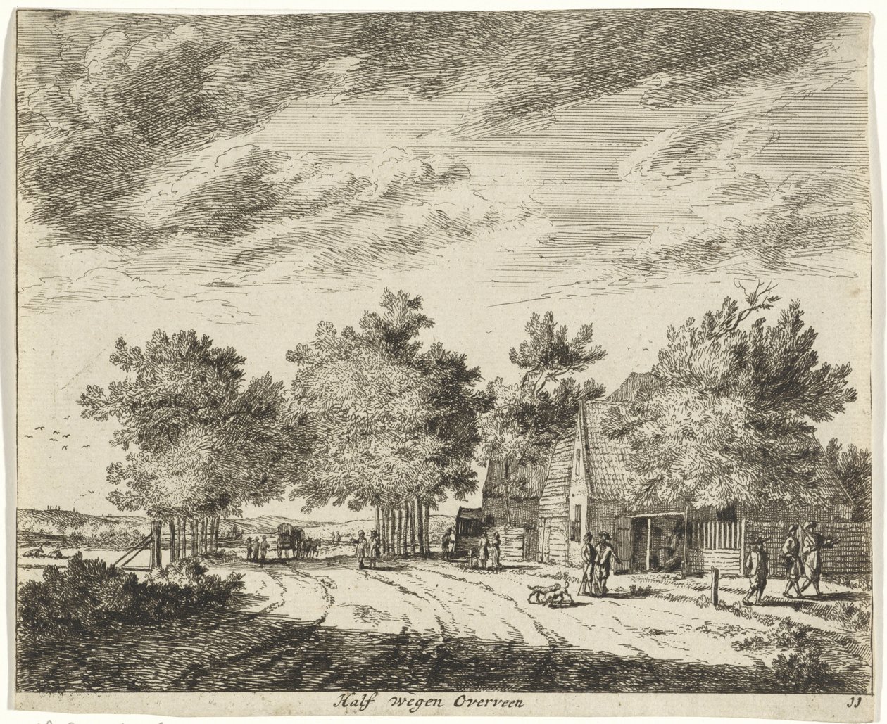 Landschaft auf halbem Weg nach Overveen von Jan Vincentsz. van der Vinne