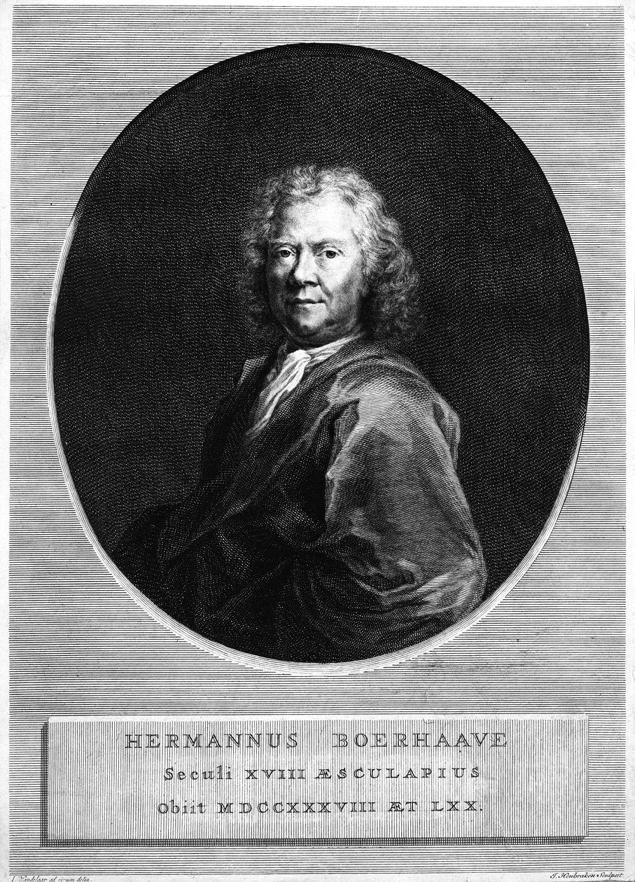 Herman Boerhaave, graviert von Jacobus Houbraken von Jan Wandelaar