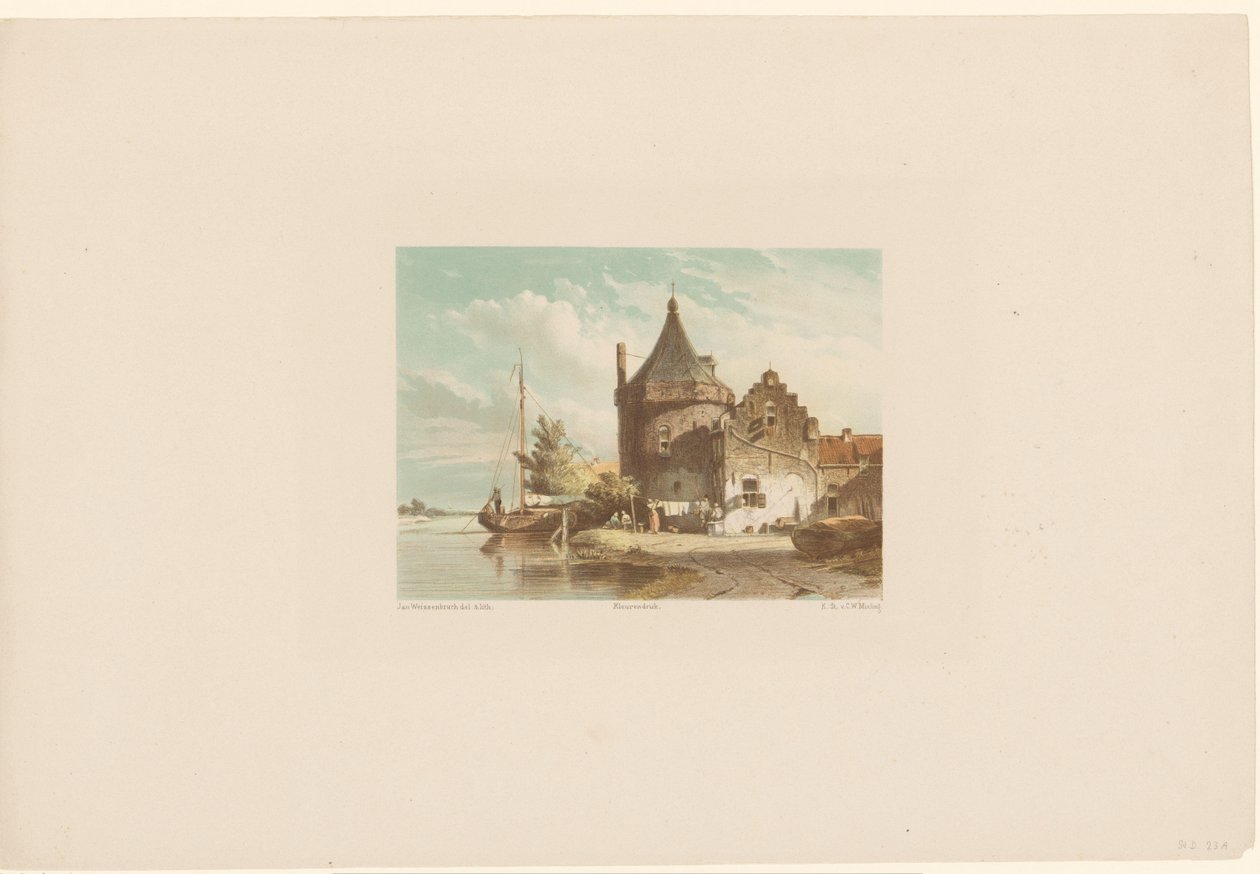 Ansicht des Walturms in Culemborg von Jan Weissenbruch