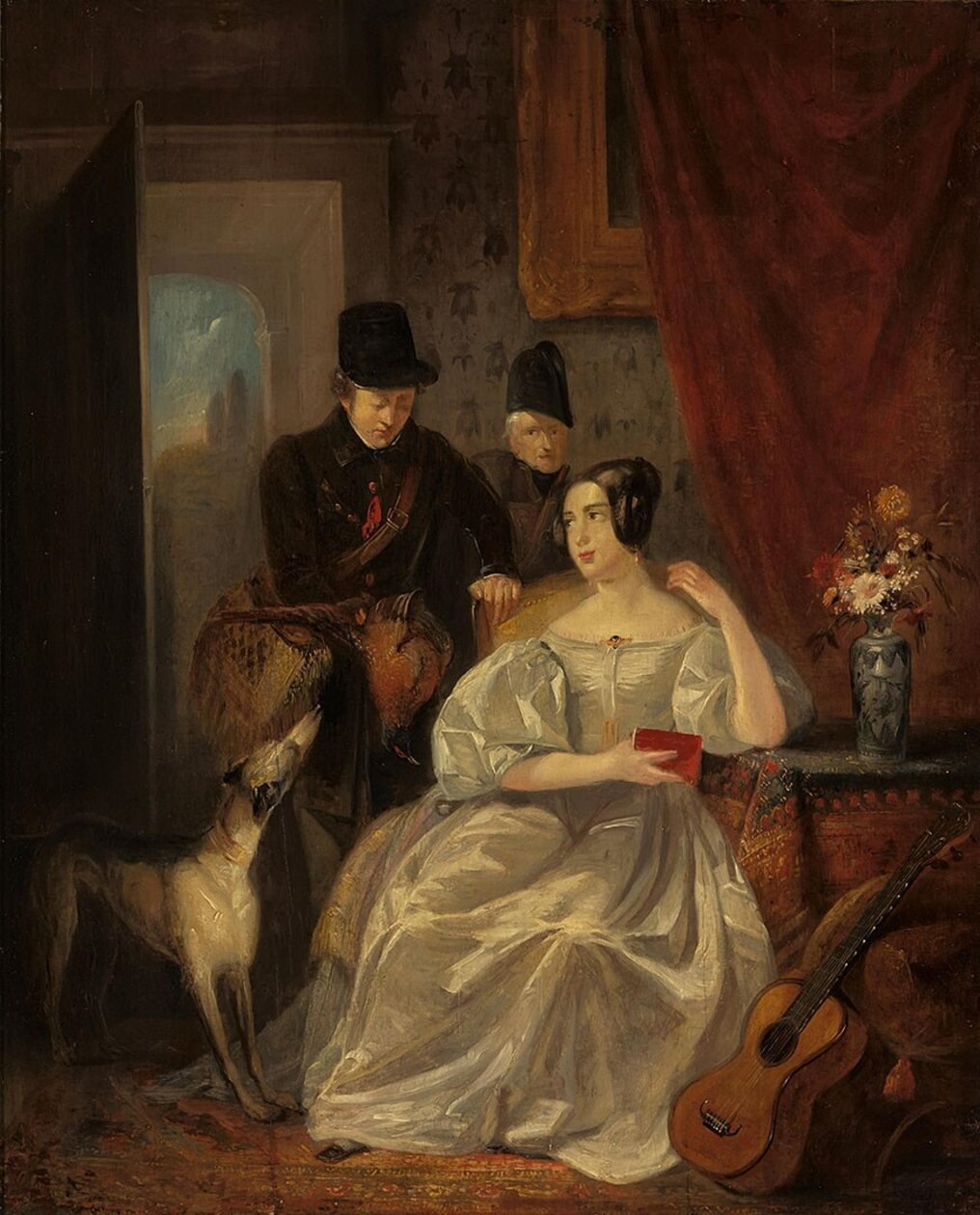 Interieur mit einem von der Jagd heimkehrenden Jäger von Jan Willem Pieneman