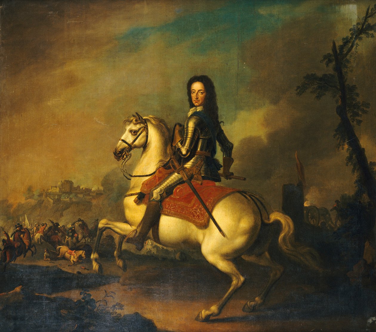 Porträt von König Wilhelm III. in der Schlacht am Boyne von Jan Wyck