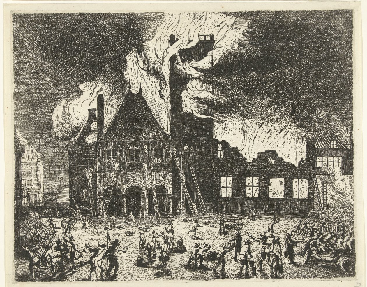 Der Brand im Alten Rathaus von Amsterdam, 1652 von Jan de Baen