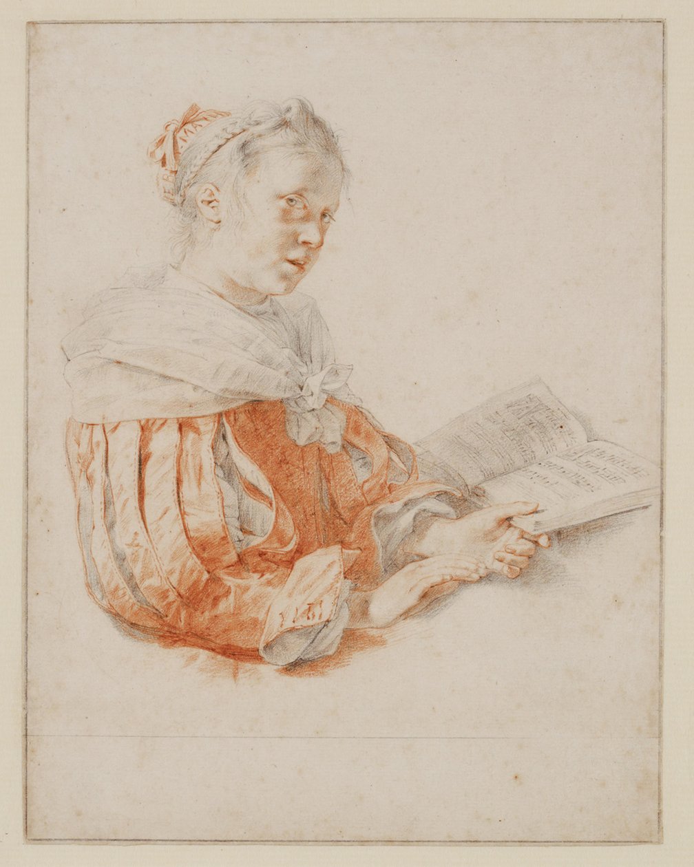 Ein singendes Mädchen von Jan de Bray