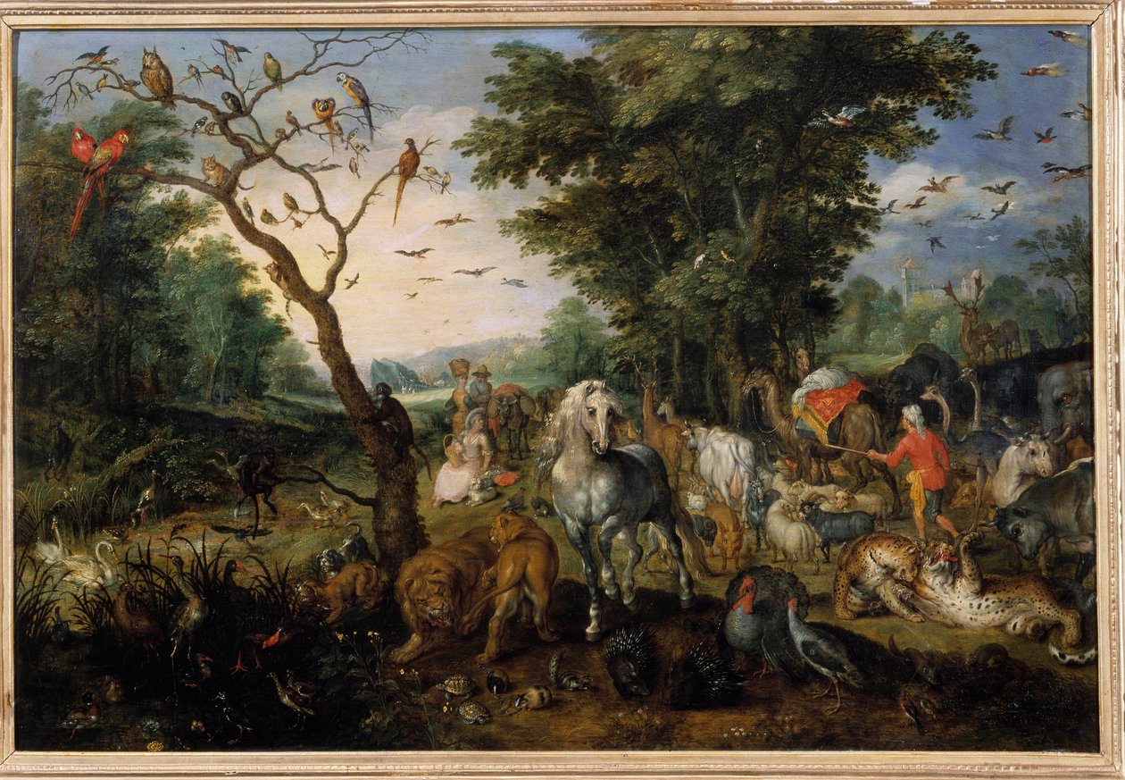 Die Einschiffung der Tiere in die Arche Noah von Jan the Elder Brueghel