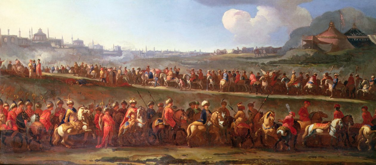 Eine türkische Karawane vor Konstantinopel von Jan van (attr. to) Huchtenburgh