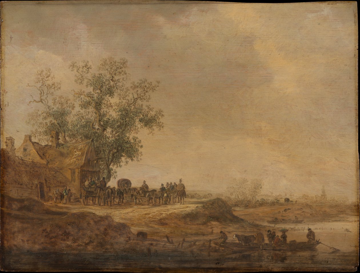 Der Halt vor dem Gasthof von Jan van Goyen