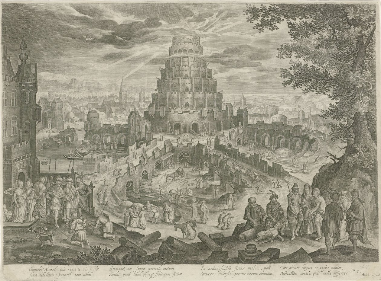 Nimrod lässt den Turm von Babel bauen von Jan van Londerseel