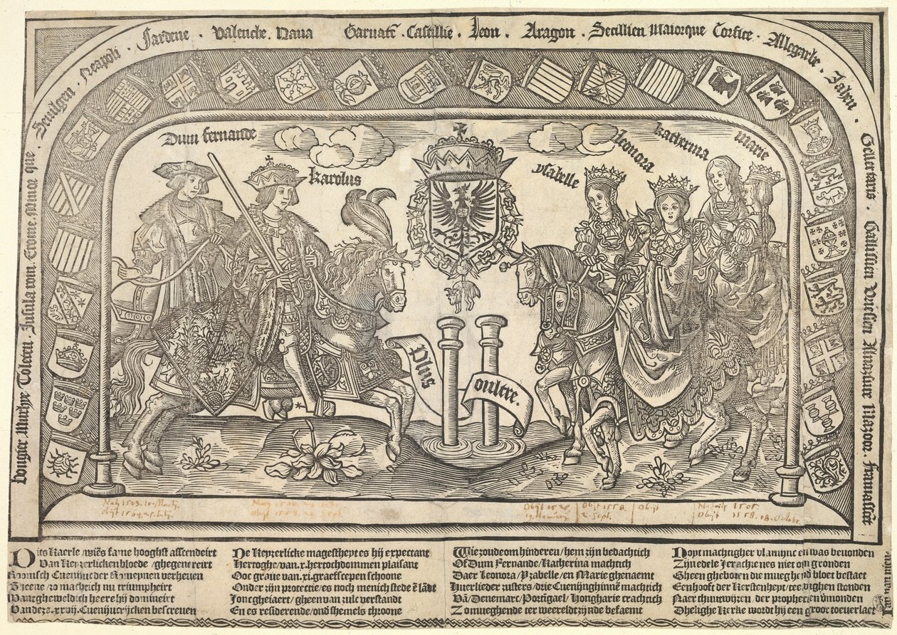 Die sechs Kinder von Philipp dem Schönen: Eleonore von Kastilien, Karl V., Isabella von Österreich, Ferdinand I., Maria und Katharina, ca. 1523 von Jan van Nieulandt