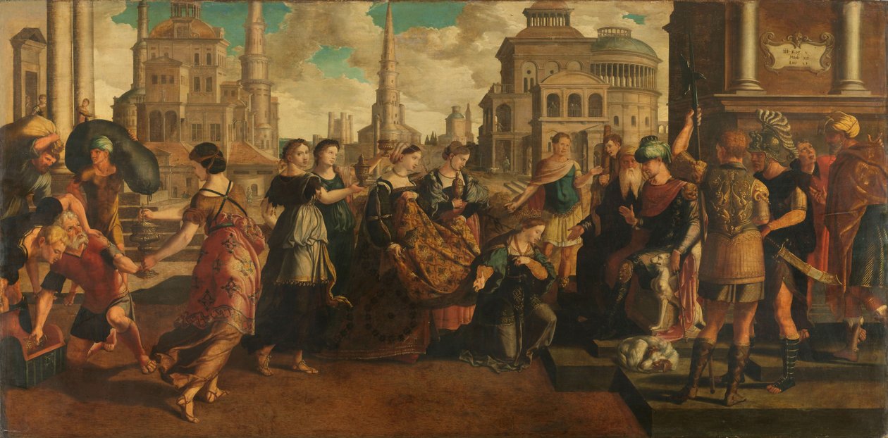 Salomo und die Königin von Saba von Jan van Scorel