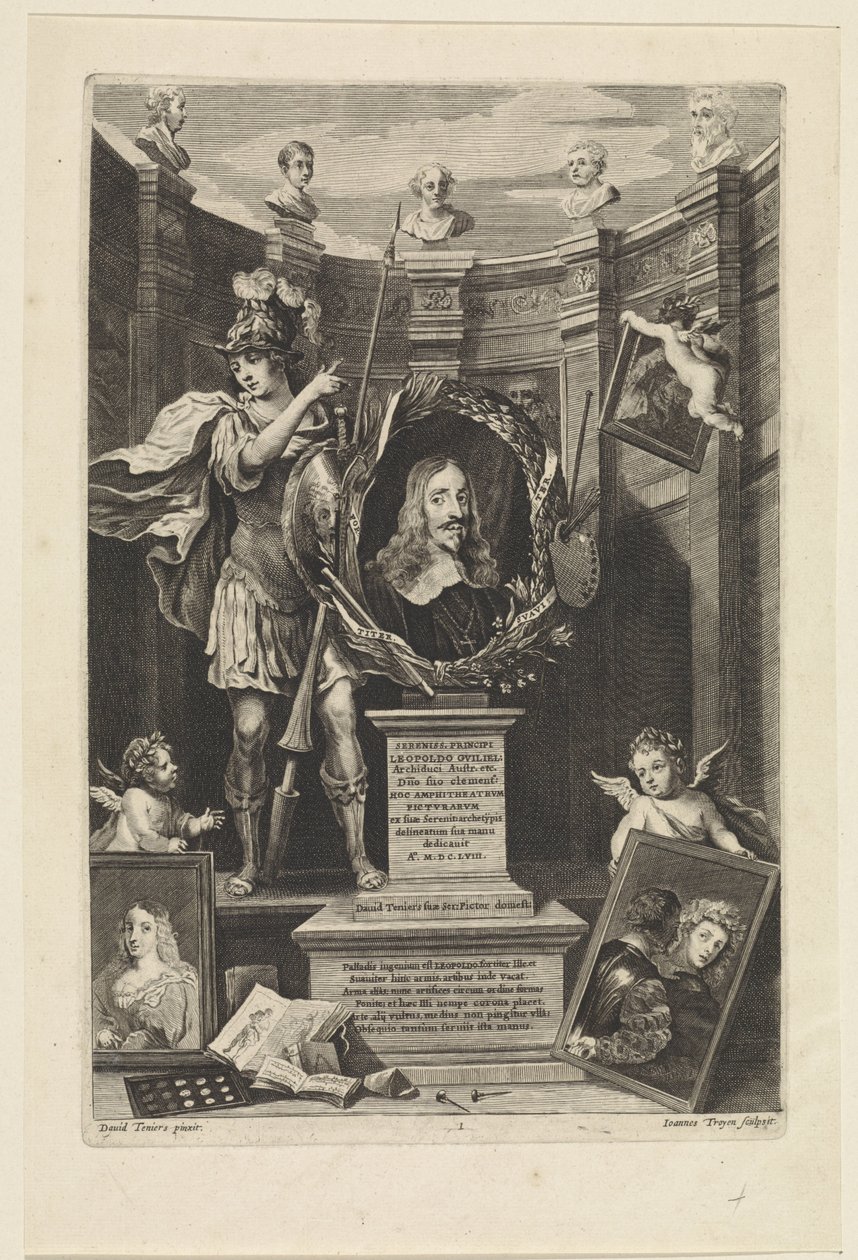 Porträt von Erzherzog Leopold Wilhelm von Österreich als Kunstsammler von Jan van Troyen