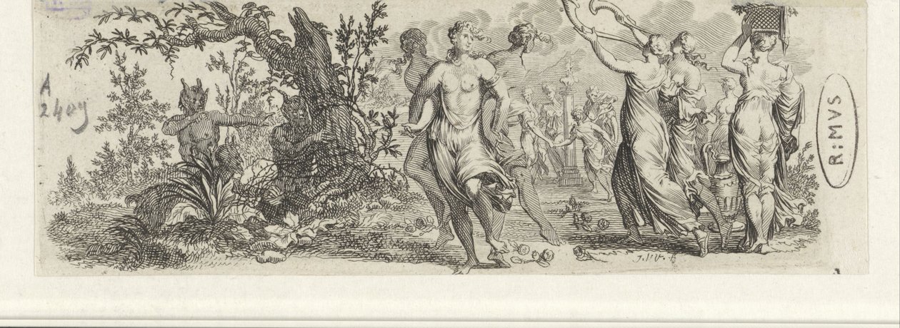 Tanzende Nymphen von Satyrn beobachtet von Jan van Vianen