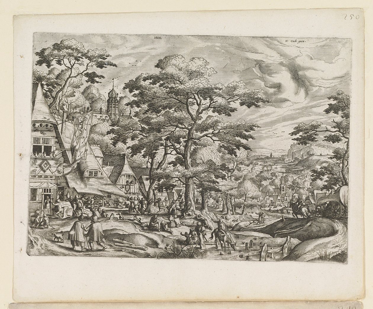 Landschaft mit Dorfszene von Jan van and Doetechum Lucas van and Bol Hans Doetechum the elder
